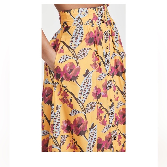 A.L.C. | Lillie Skirt - Yellow Floral Maxi - size 6 - Picture 6 of 7